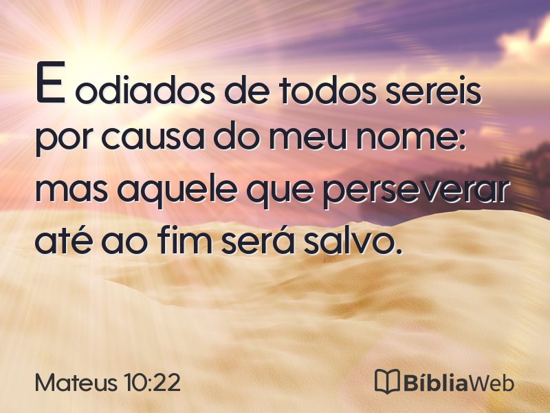 Mateus 10:22 em imagem para compartilhar