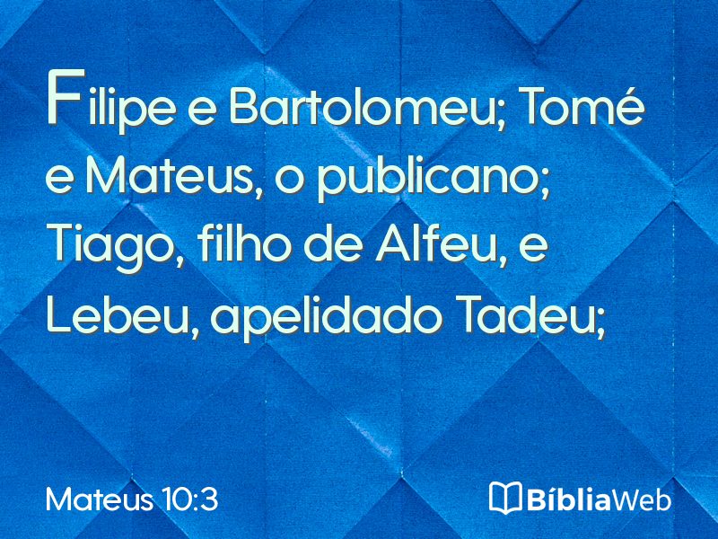 Mateus 10:3 em imagem para compartilhar