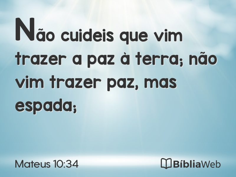 Mateus 10:34 em imagem para compartilhar