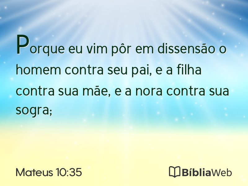 Mateus 10:35 em imagem para compartilhar