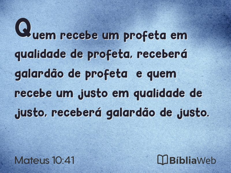 Mateus 10:41 em imagem para compartilhar