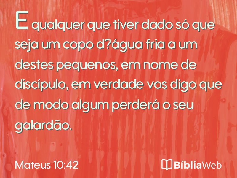 Mateus 10:42 em imagem para compartilhar