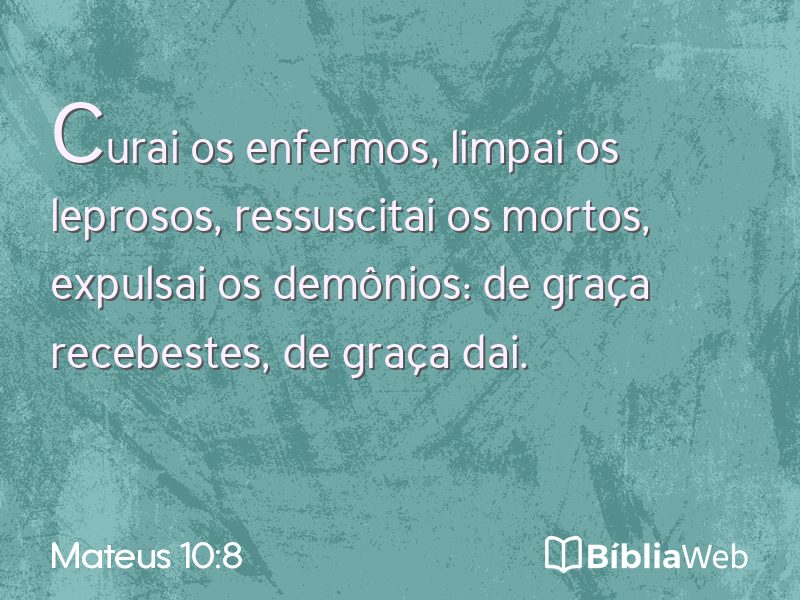 Mateus 10:8 em imagem para compartilhar