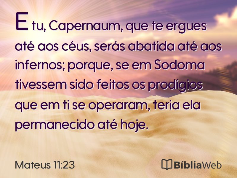 Mateus 11:23 em imagem para compartilhar