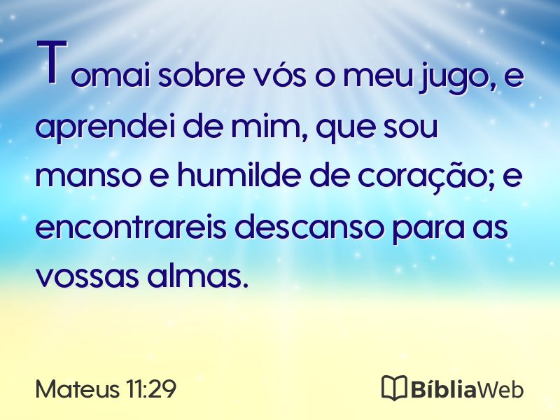 Mateus 11:29 em imagem para compartilhar