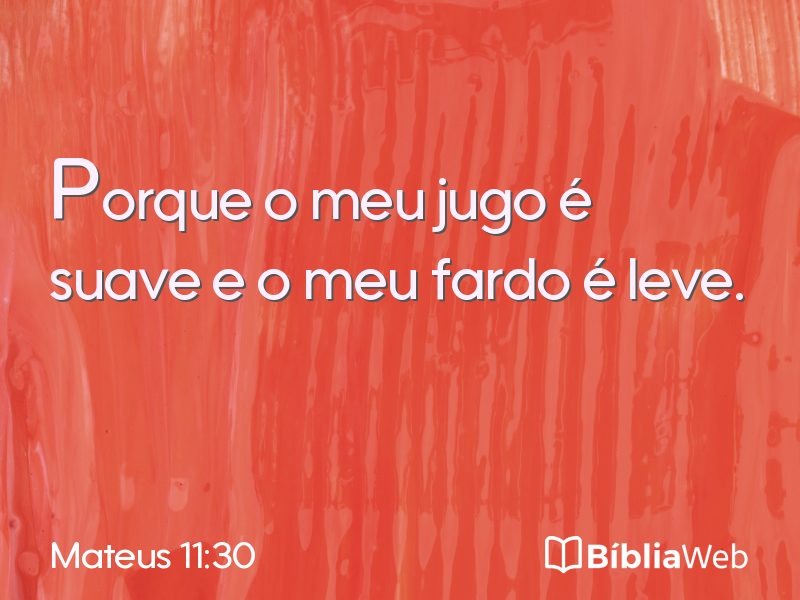 Mateus 11:30 em imagem para compartilhar