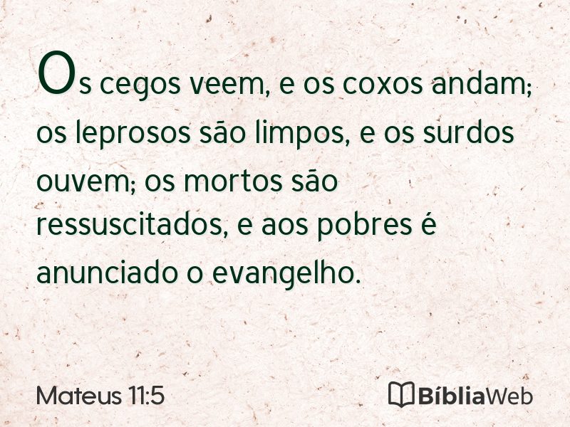 Mateus 11:5 em imagem para compartilhar