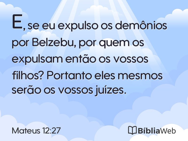 Mateus 12:27 em imagem para compartilhar
