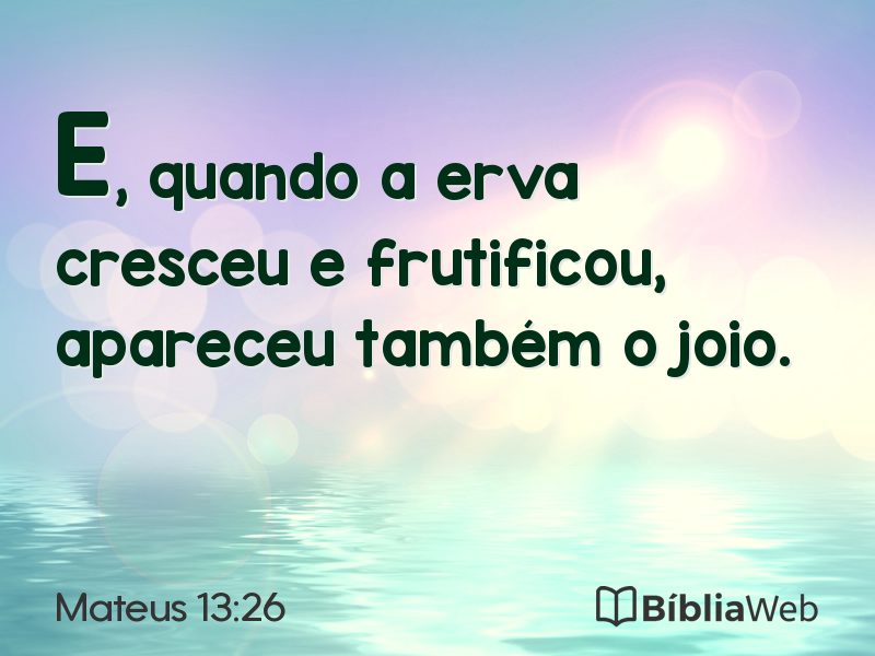 Mateus 13:26 em imagem para compartilhar