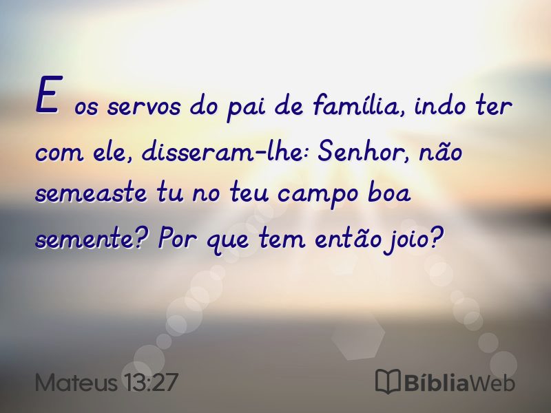 Mateus 13:27 em imagem para compartilhar