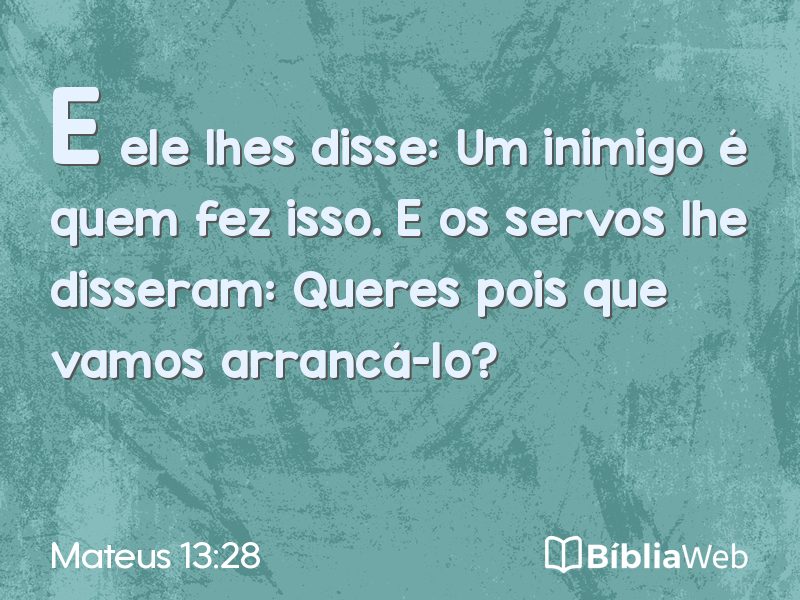 Mateus 13:28 em imagem para compartilhar