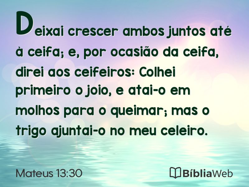 Mateus 13:30 em imagem para compartilhar