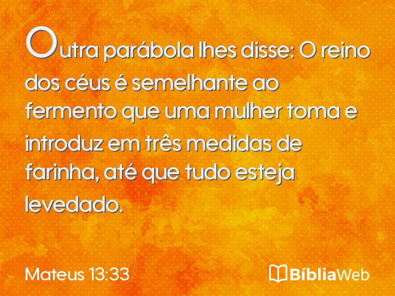Mateus 13:33 em imagem para compartilhar
