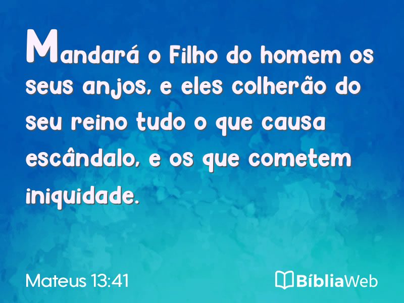 Mateus 13:41 em imagem para compartilhar