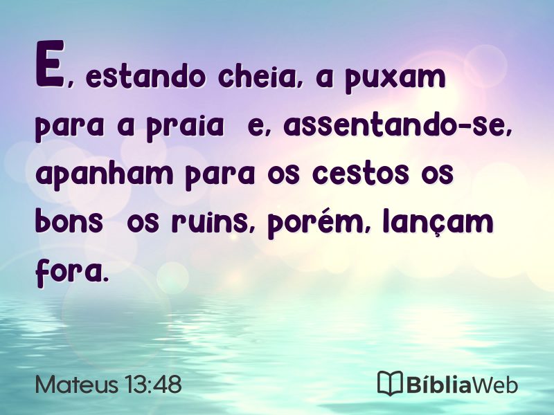 Mateus 13:48 em imagem para compartilhar