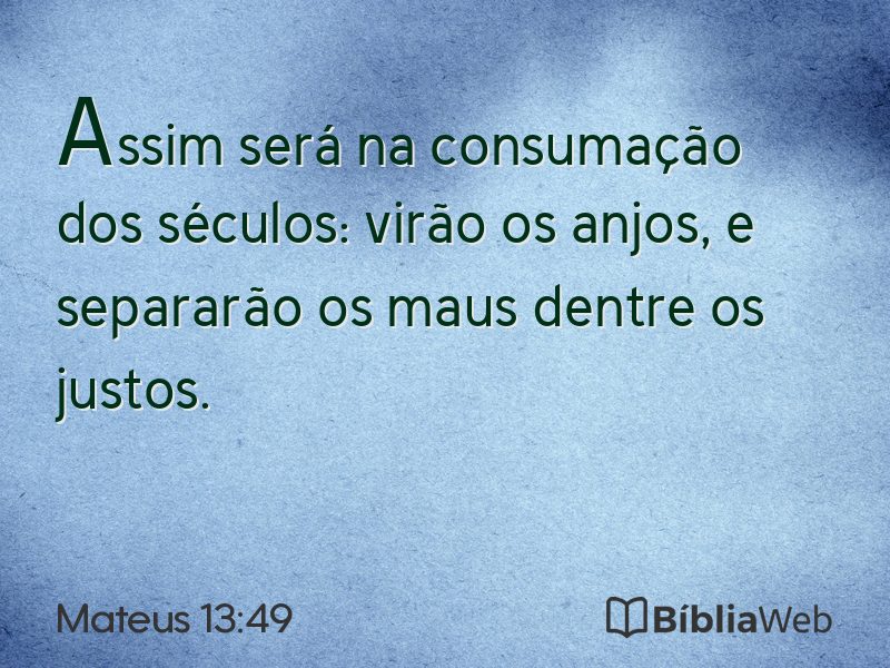 Mateus 13:49 em imagem para compartilhar