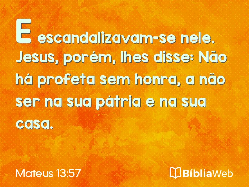 Mateus 13:57 em imagem para compartilhar