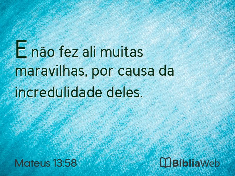 Mateus 13:58 em imagem para compartilhar