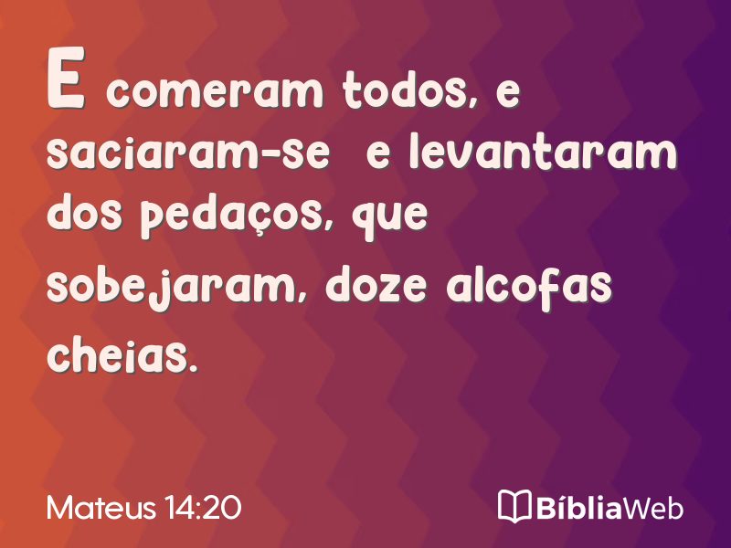 Mateus 14:20 em imagem para compartilhar