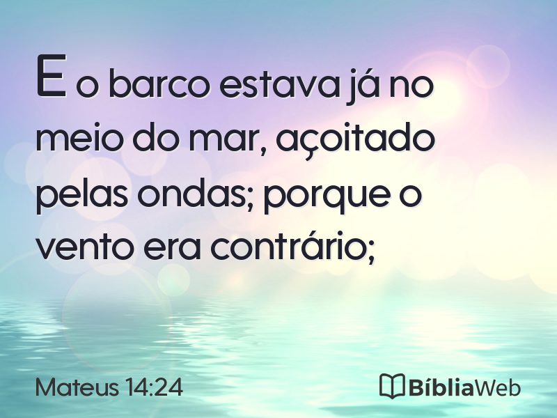 Mateus 14:24 em imagem para compartilhar