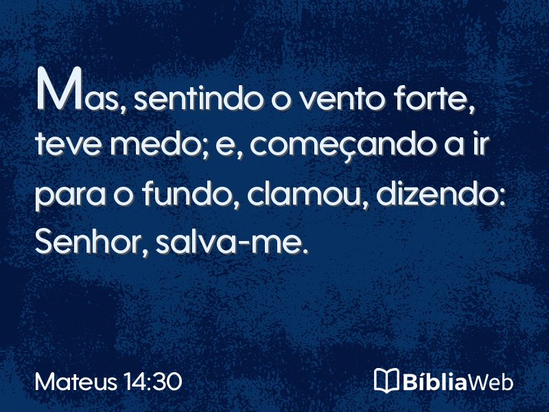 Mateus 14:30 em imagem para compartilhar