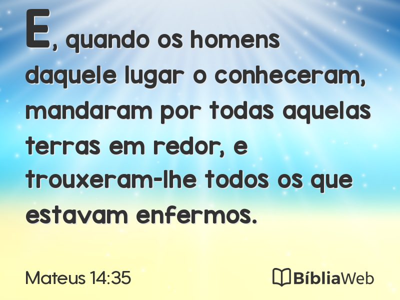 Mateus 14:35 em imagem para compartilhar
