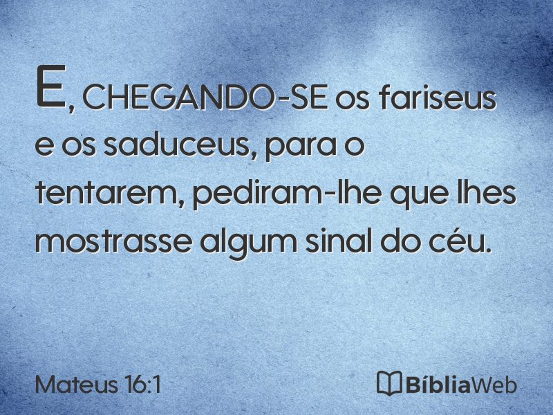 Mateus 16:1 em imagem para compartilhar
