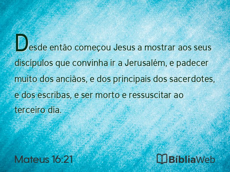Mateus 16:21 em imagem para compartilhar
