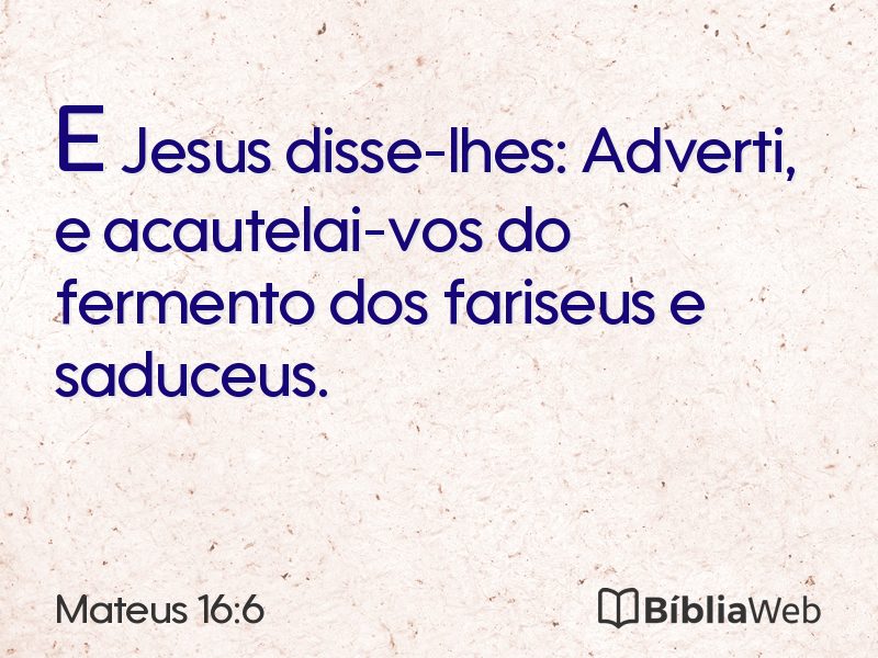 Mateus 16:6 em imagem para compartilhar
