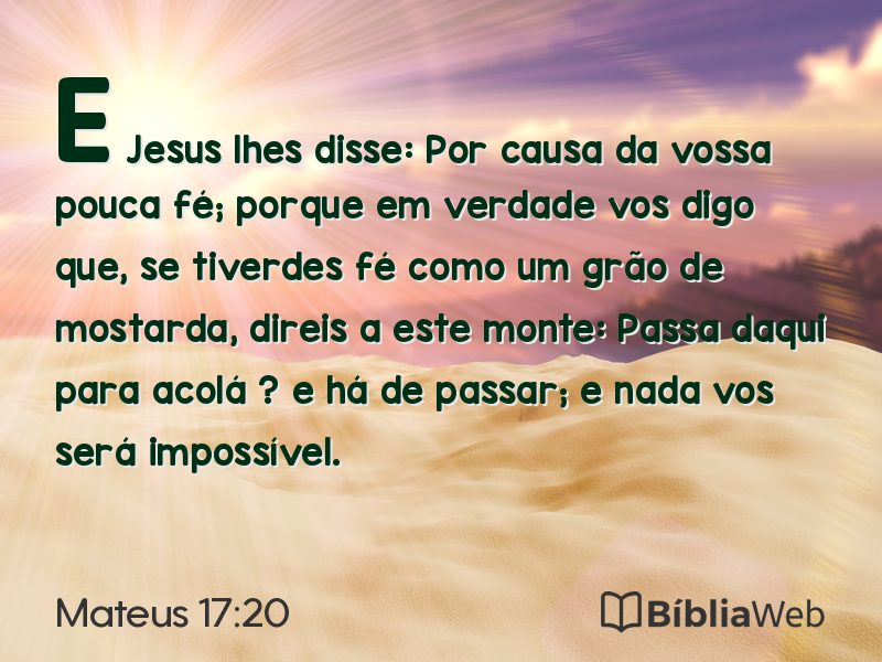 Mateus 17:20 em imagem para compartilhar