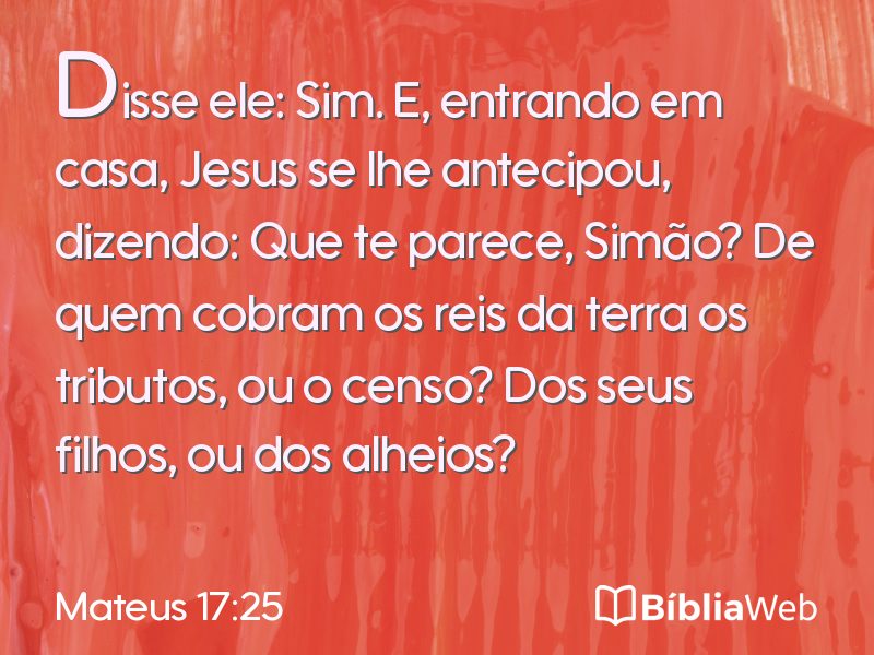 Mateus 17:25 em imagem para compartilhar