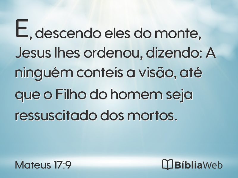 Mateus 17:9 em imagem para compartilhar
