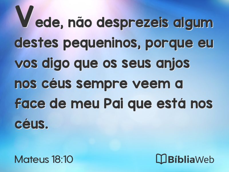 Mateus 18:10 em imagem para compartilhar
