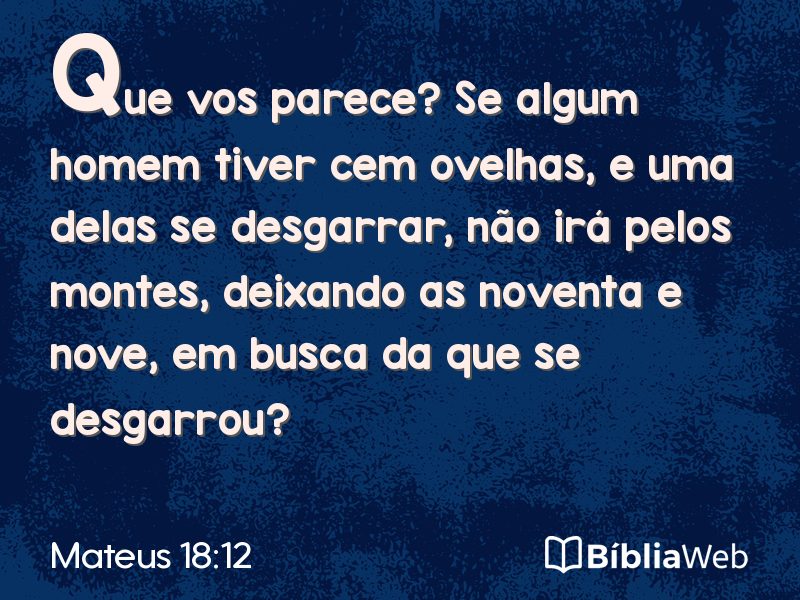 Mateus 18:12 em imagem para compartilhar