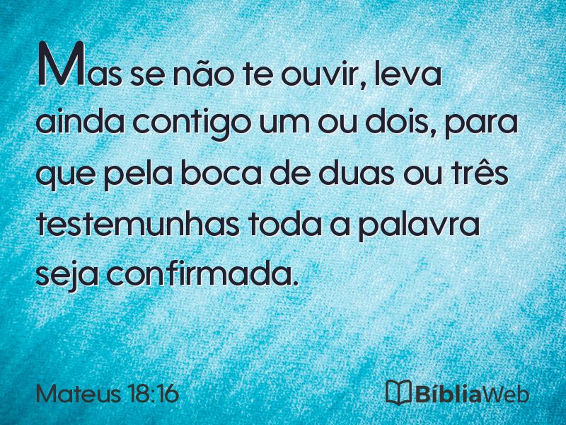 Mateus 18:16 em imagem para compartilhar