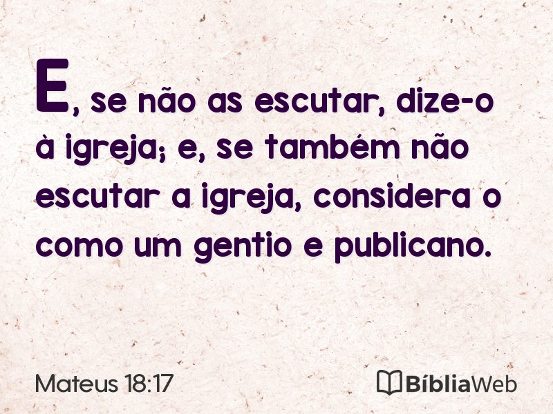Mateus 18:17 em imagem para compartilhar