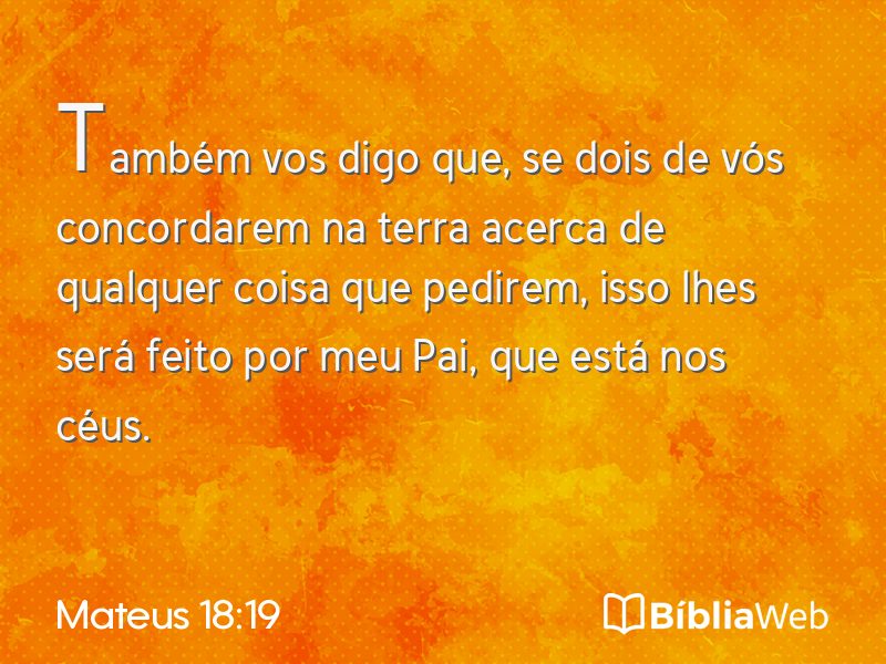 Mateus 18:19 em imagem para compartilhar