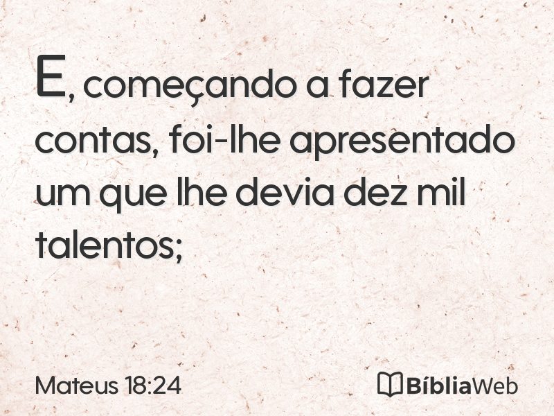 Mateus 18:24 em imagem para compartilhar