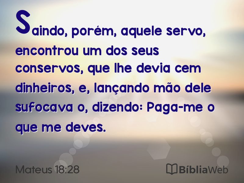 Mateus 18:28 em imagem para compartilhar
