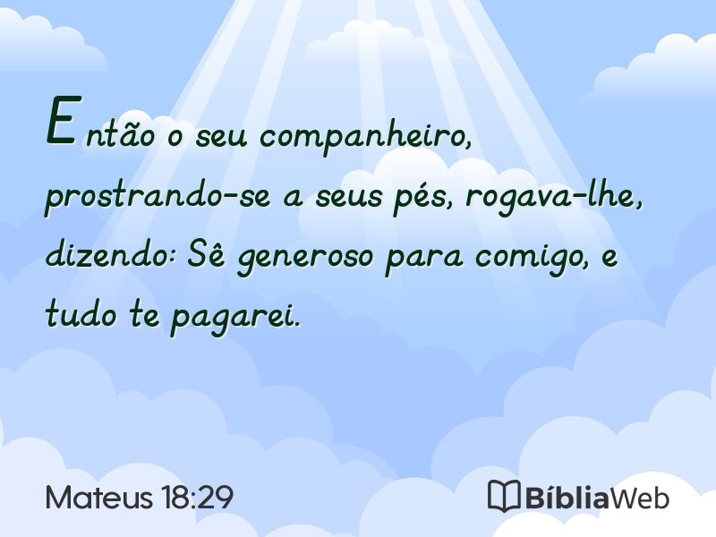 Mateus 18:29 em imagem para compartilhar