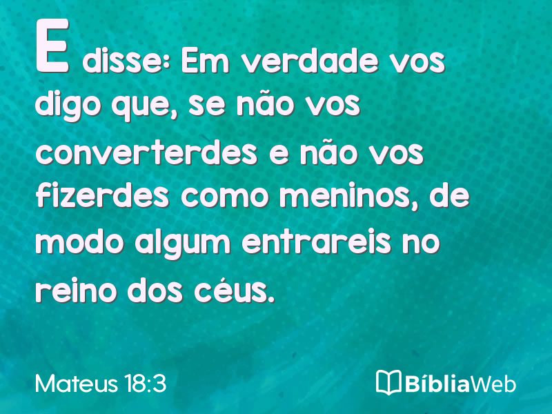 Mateus 18:3 em imagem para compartilhar