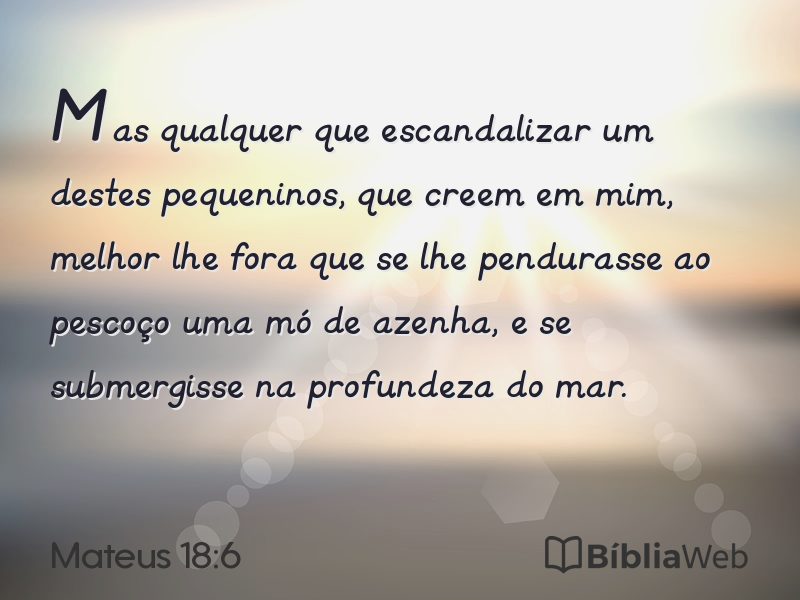 Mateus 18:6 em imagem para compartilhar