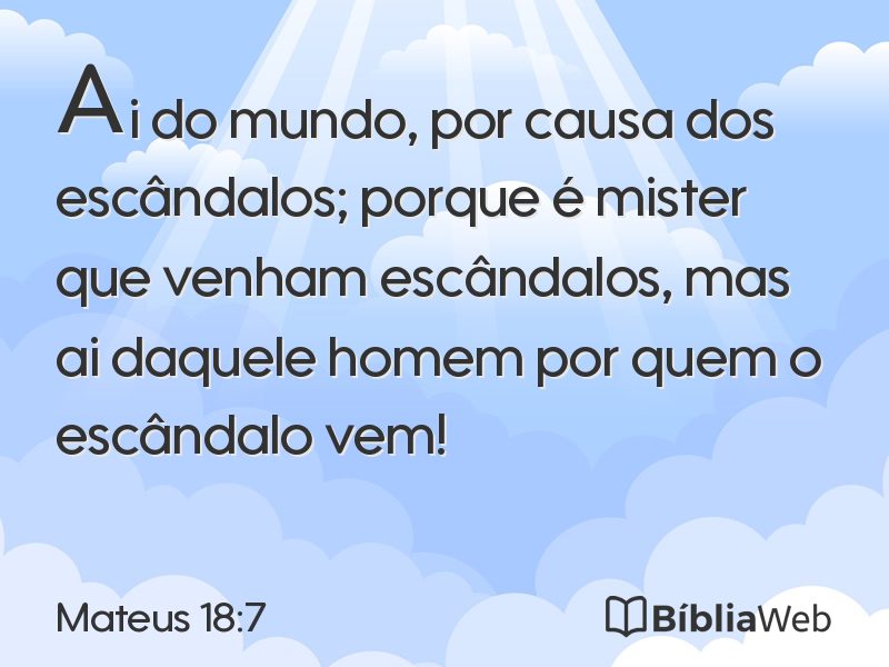 Mateus 18:7 em imagem para compartilhar