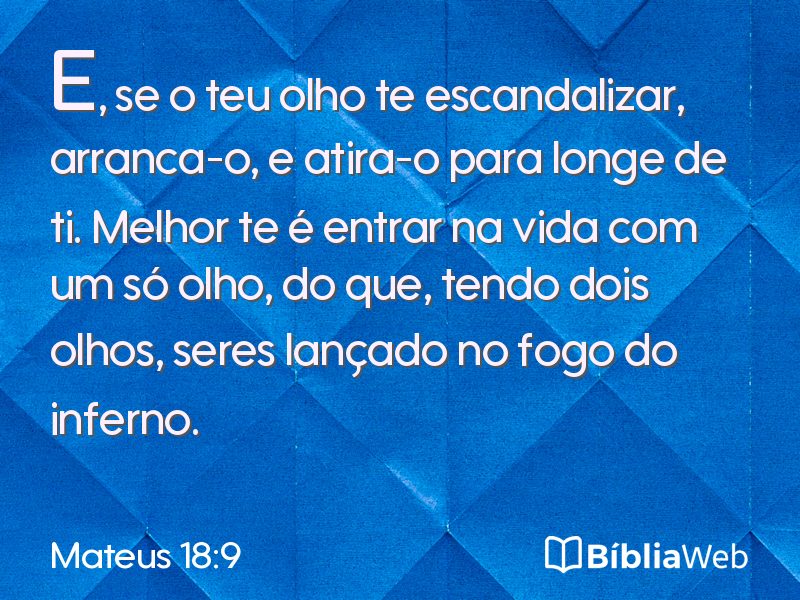 Mateus 18:9 em imagem para compartilhar