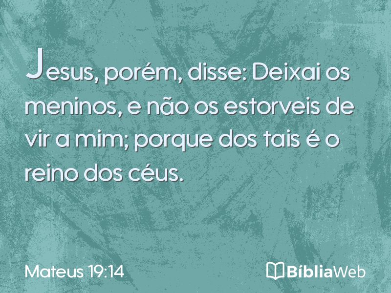 Mateus 19:14 em imagem para compartilhar