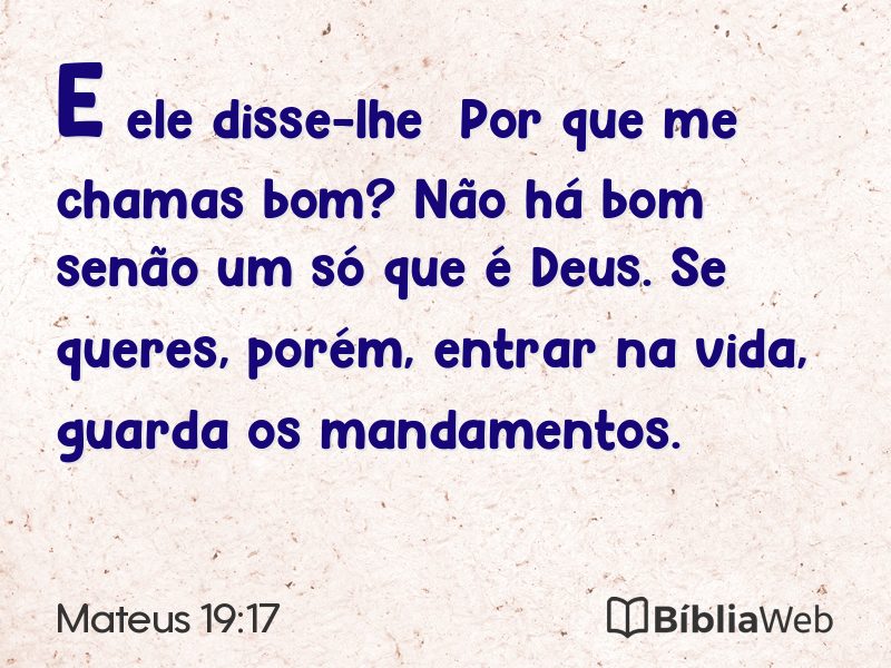 Mateus 19:17 em imagem para compartilhar