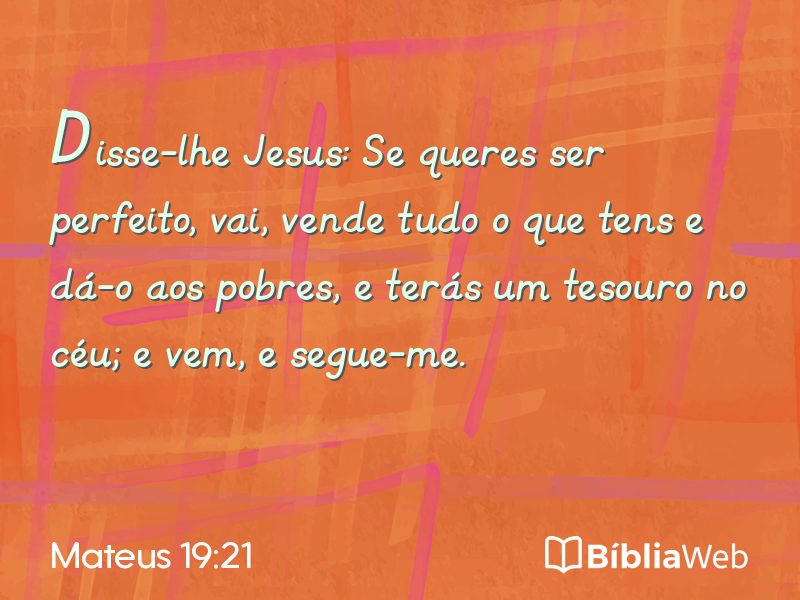 Mateus 19:21 em imagem para compartilhar