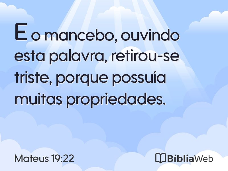 Mateus 19:22 em imagem para compartilhar