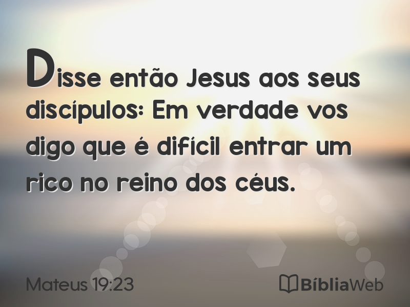 Mateus 19:23 em imagem para compartilhar