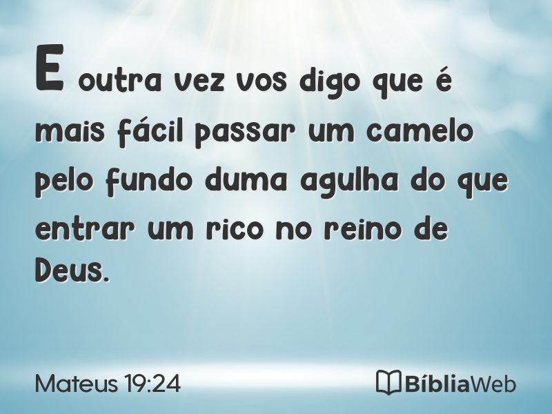 Mateus 19:24 em imagem para compartilhar